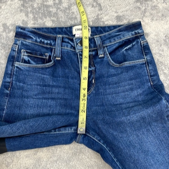 New L’Agence Ruth High Rise Straight Jeans in Magnolia Black Coated 2 Tone Sz 23 - Picture 11 of 15